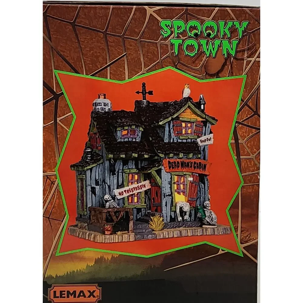 Lemax Spooky Town # 45676 Dead Man's Cabin Illuminated 2014 New In Box NICE
